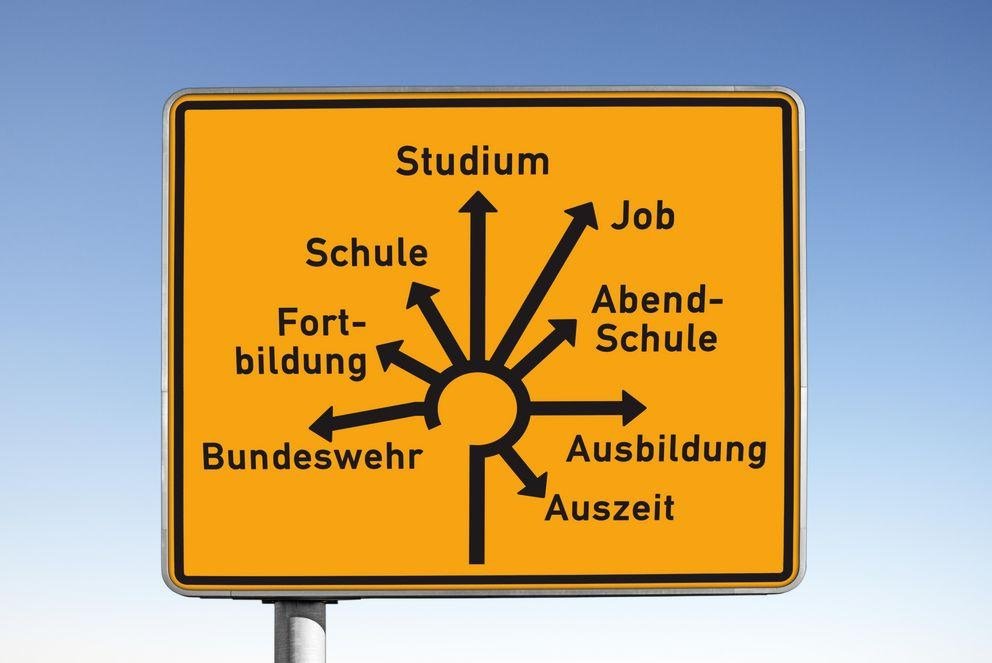 Schild zur Berufsorientierung (Foto: Colourbox)