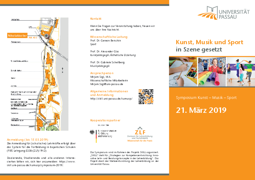Die Datei enthält einen Überblick über das Programm des Symposiums "Kunst Musik Sport".
